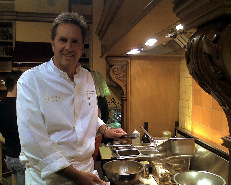 Photo: Chef Bradley Dickinson cooks in the Basco Kitchens