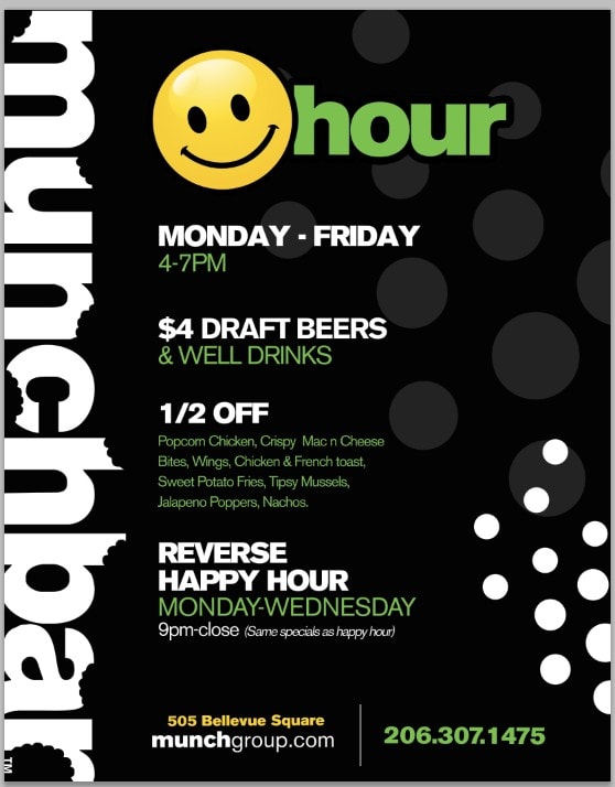 HAPPY HOUR Munchbar Bellevue HAPPY HOUR Munchbar Bellevue