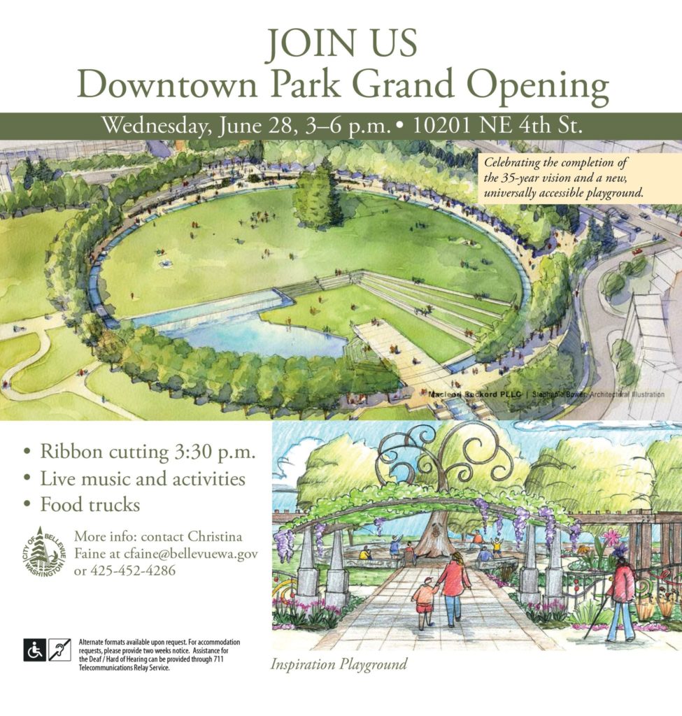 Bellevue Downtown Park Grand Opening: June 28 - Downtown Bellevue Network