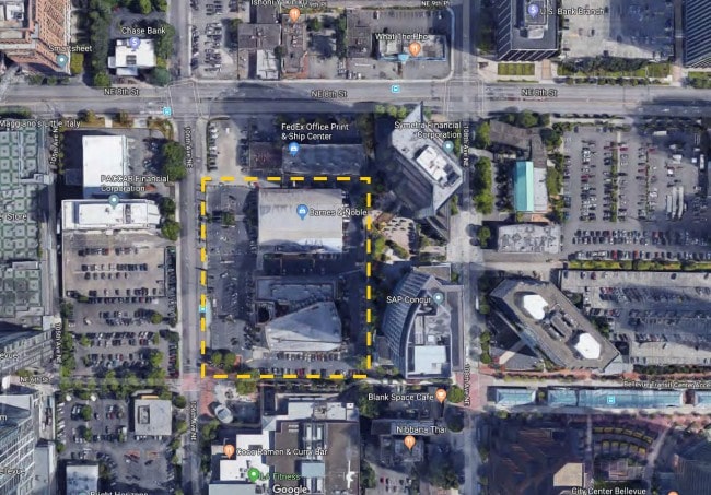 Plans and Renderings Emerge for Three Tower Project at Barnes & Noble Site in Bellevue