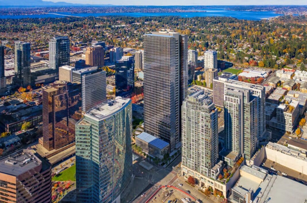 Amazon Announces Plans to Create 15,000 Jobs in Bellevue Bellevue 600 Amazon Building Birdseye View