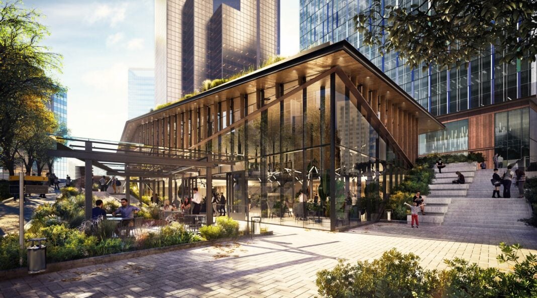 Amazon Plans to Move into Two Bellevue Office Towers in 2023 555 Tower Retail Pavilion