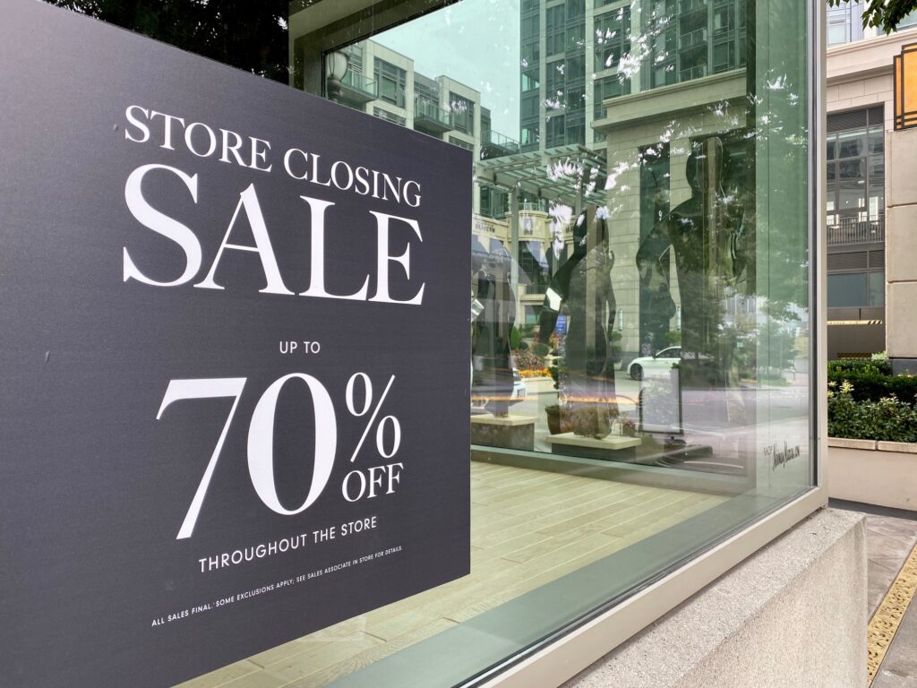 Neiman marcus bellevue closing discount or cutting hours for alterations