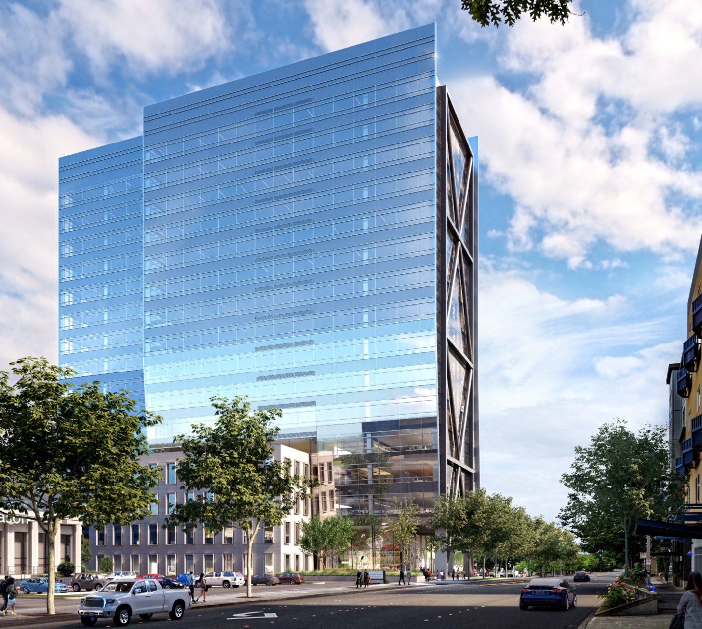 New U-shaped office tower on 112th in Bellevue