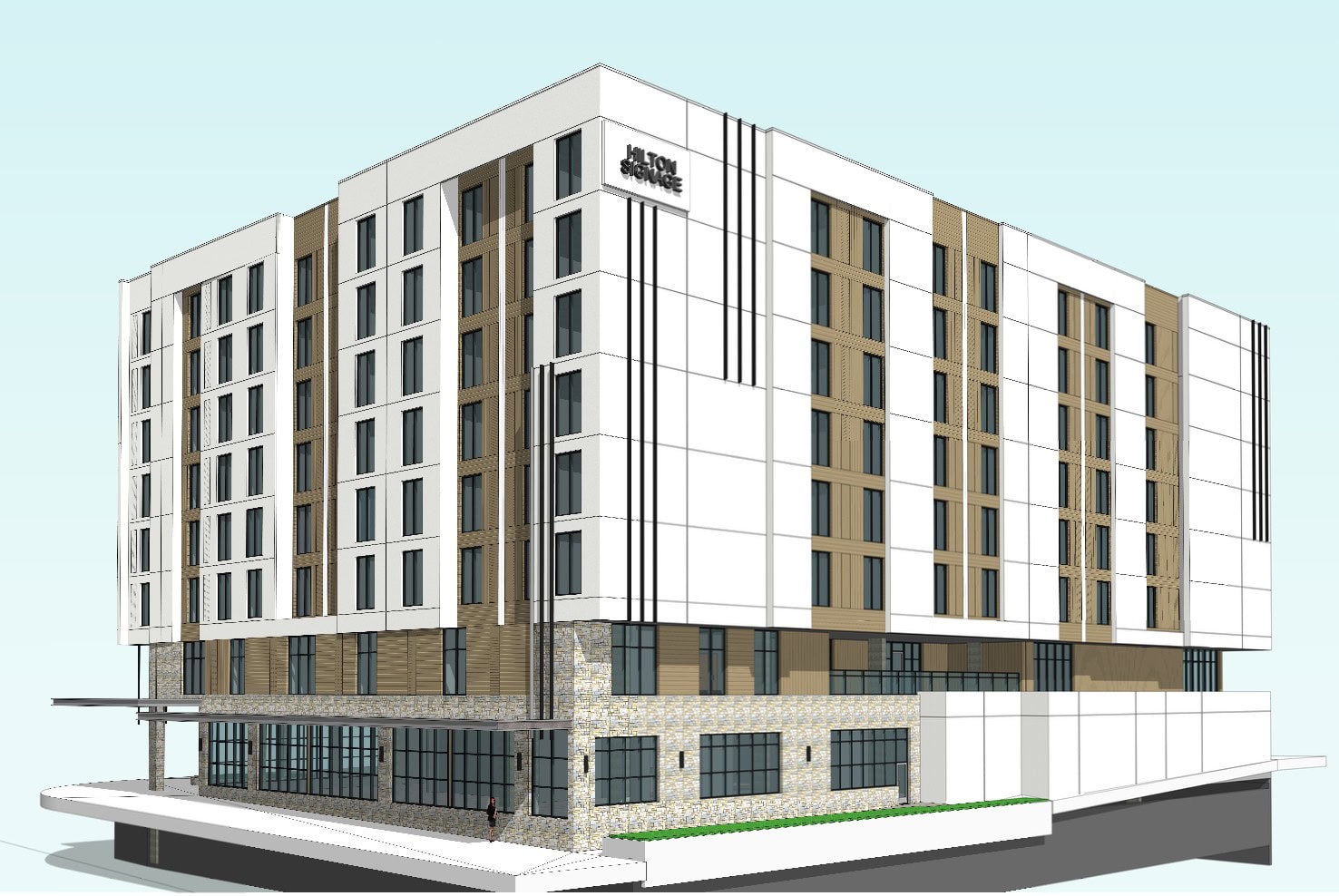 Washington Square 8-Story Hotel Project Submitted for Design Review