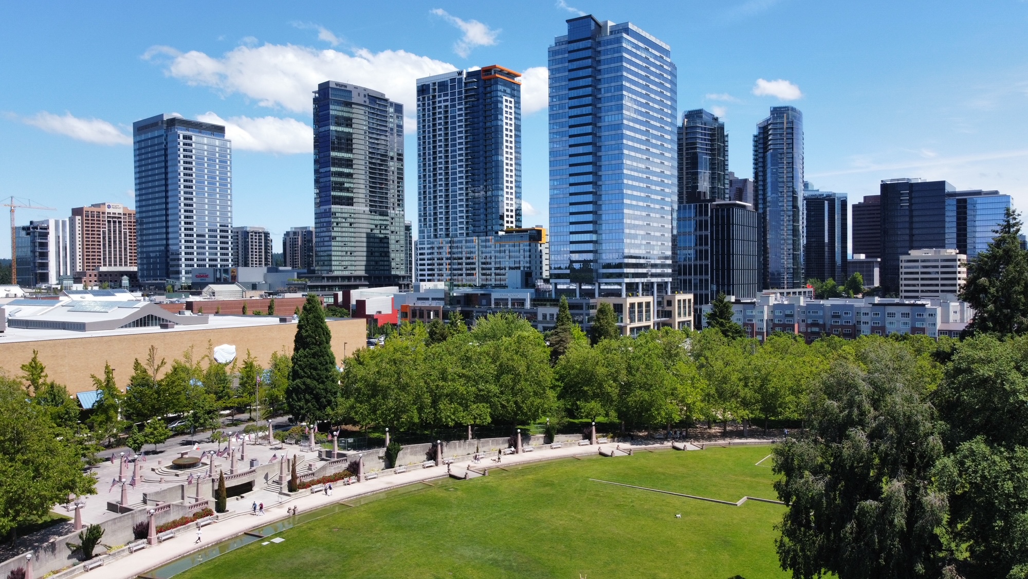 Downtown Bellevue City Skyline With Bellevue Downtown Park