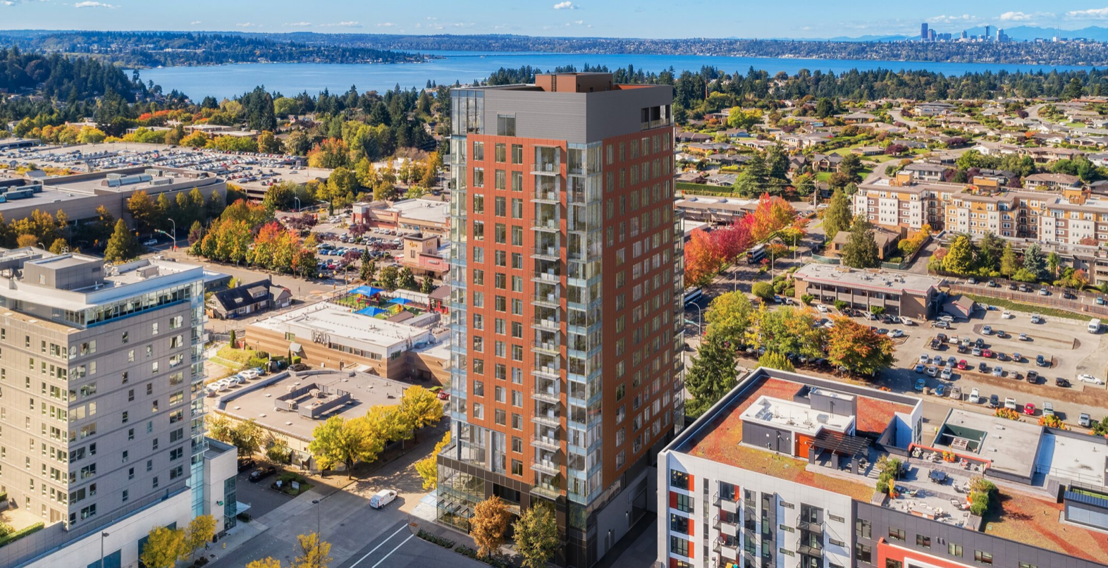 MARI, High-rise luxury condo building on NE 10th Street in Bellevue