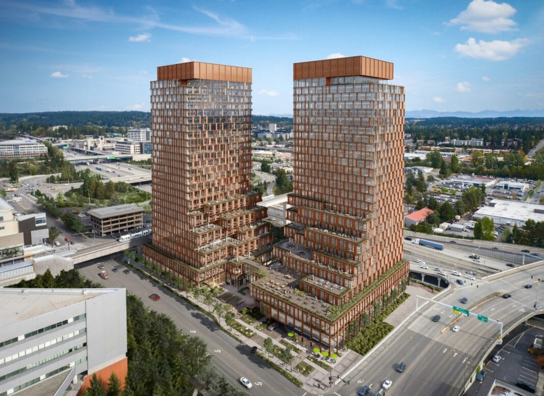 1.2M Sq Ft Two-Tower Office Project in Bellevue Gets Updated Name, Rendering Terraline, Mixed use Project