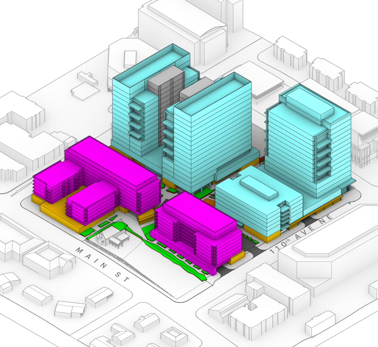 Proposed Massing for Main Street Place 