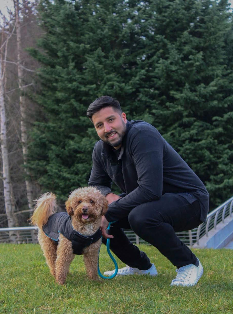 Offleash'd Founder, Manish Methai with his dog 