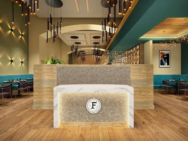 Farzi Cafe, Rendering Credit: Sue Genty Interior Design, Inc.