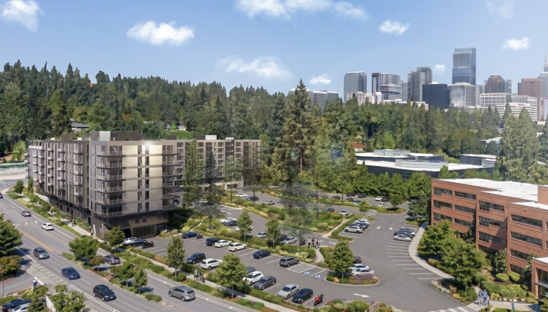 279-Unit Apartment Building Proposed at Bellevue Office Campus Near East Main Station 11400 SE 8th Street